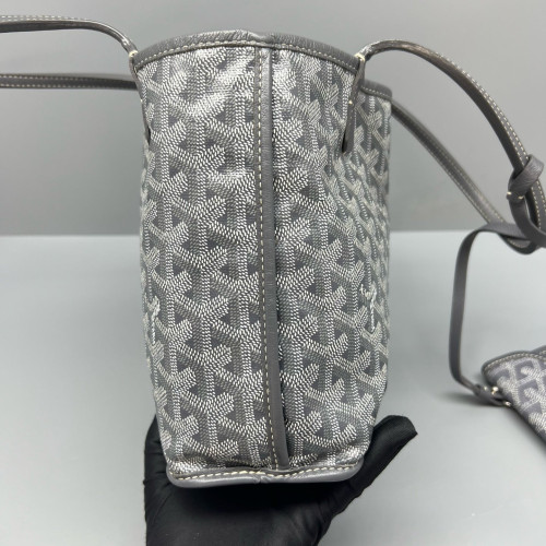 Goyard Anjou Mini Calfskin Goyardine Grey Dark Grey White Goyard Anjou Mini Calfskin Goyardine Grey Dark Grey White