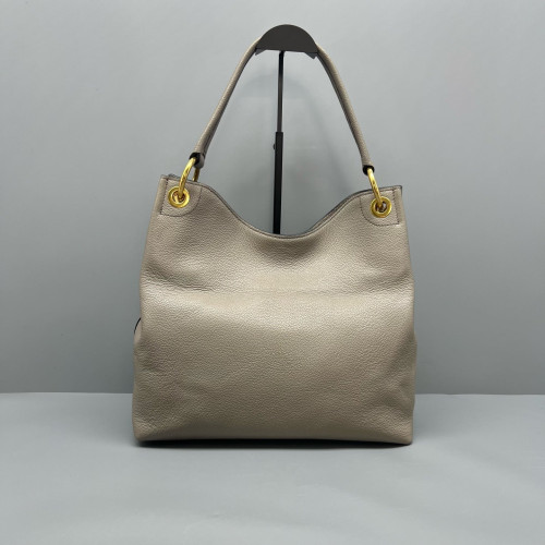 Prada Hobo Grained Calfskin Grey