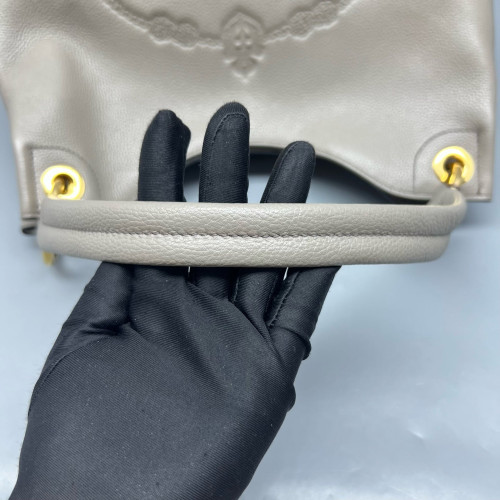 Prada Hobo Grained Calfskin Grey