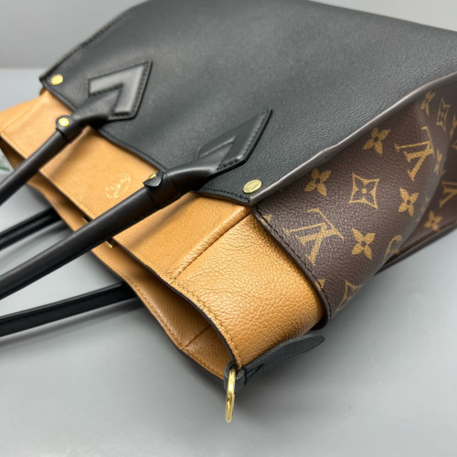 Louis Vuitton On My Side GM Monogram Calfskin Black Brown Louis Vuitton On My Side GM Monogram Calfskin Black Brown