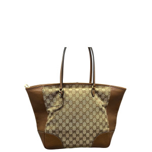 Gucci Tote Bag GG Supreme Monogram Beige Brown