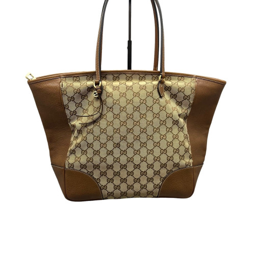 Gucci Tote Bag GG Supreme Monogram Beige Brown