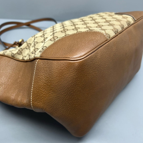 Gucci Tote Bag GG Supreme Monogram Beige Brown