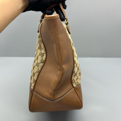 Gucci Tote Bag GG Supreme Monogram Beige Brown
