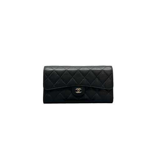 Chanel Quilted Flap Wallet Calfskin Black Chanel Quilted Flap Wallet Calfskin Black