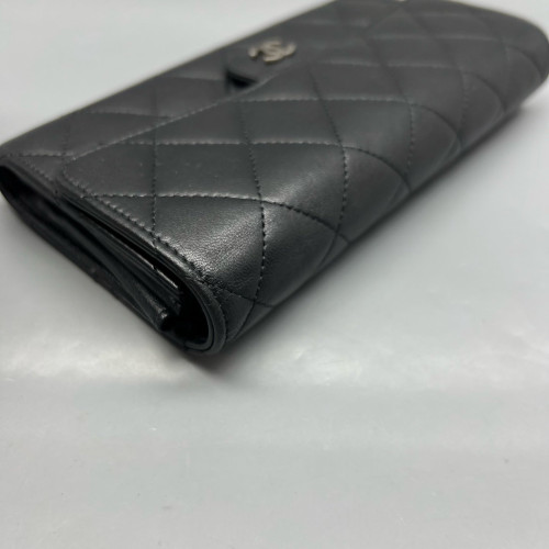 Chanel Quilted Flap Wallet Calfskin Black Chanel Quilted Flap Wallet Calfskin Black