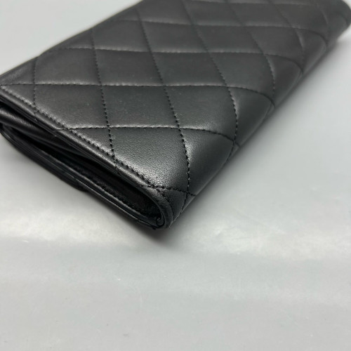 Chanel Quilted Flap Wallet Calfskin Black Chanel Quilted Flap Wallet Calfskin Black