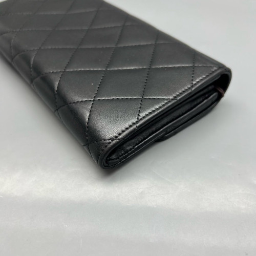 Chanel Quilted Flap Wallet Calfskin Black Chanel Quilted Flap Wallet Calfskin Black