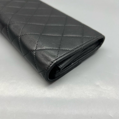 Chanel Quilted Flap Wallet Calfskin Black Chanel Quilted Flap Wallet Calfskin Black