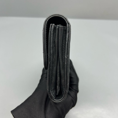 Chanel Quilted Flap Wallet Calfskin Black Chanel Quilted Flap Wallet Calfskin Black