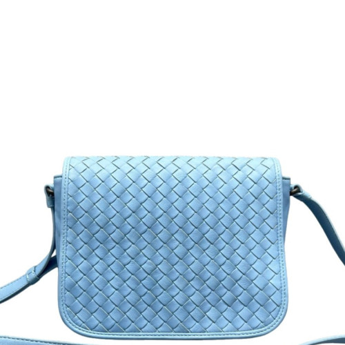 Bottega Veneta Messenger Lambskin Intrecciato Nappa Blue
