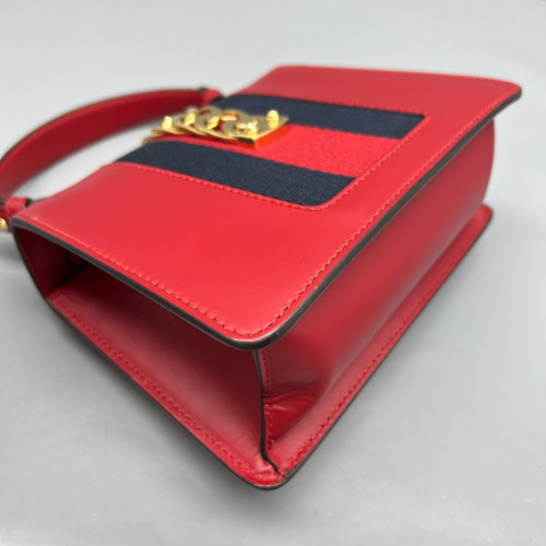 Gucci Mini Sylvie Top Handle Calfskin Red Gucci Mini Sylvie Top Handle Calfskin Red