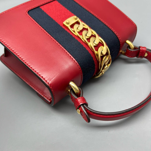 Gucci Mini Sylvie Top Handle Calfskin Red Gucci Mini Sylvie Top Handle Calfskin Red
