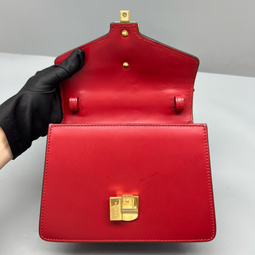 Gucci Mini Sylvie Top Handle Calfskin Red Gucci Mini Sylvie Top Handle Calfskin Red