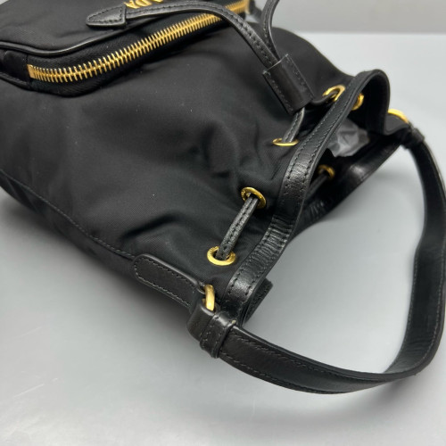 Prada Duet Bucket Bag Nylon Black
