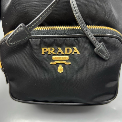 Prada Duet Bucket Bag Nylon Black
