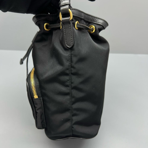 Prada Duet Bucket Bag Nylon Black