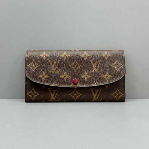 Louis Vuitton Emilie Wallet Monogram Tan Red