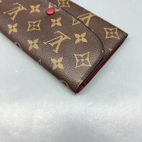 Louis Vuitton Emilie Wallet Monogram Tan Red