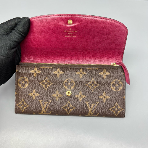 Louis Vuitton Emilie Wallet Monogram Tan Red