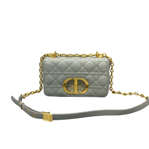 Dior Mini Caro Bag Calfskin Dusty Blue