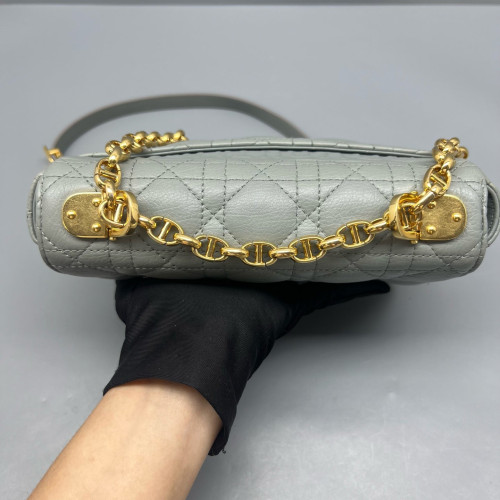 Dior Mini Caro Bag Calfskin Dusty Blue