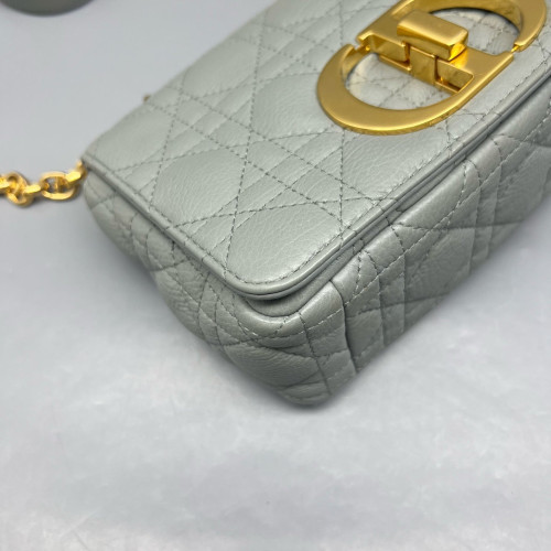 Dior Mini Caro Bag Calfskin Dusty Blue