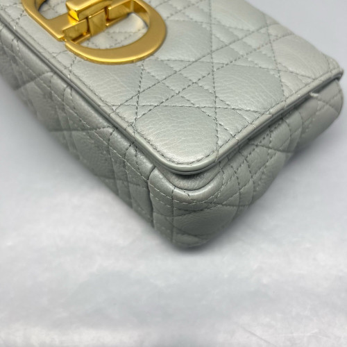 Dior Mini Caro Bag Calfskin Dusty Blue