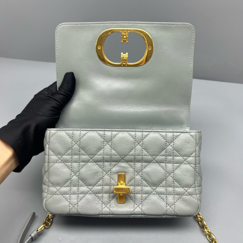 Dior Mini Caro Bag Calfskin Dusty Blue