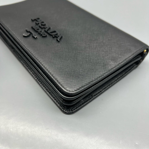 Prada Shoulder Bag Saffiano Calfskin Black