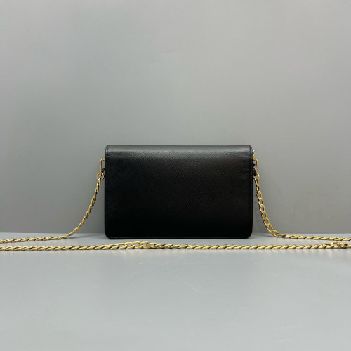 Prada Shoulder Bag Saffiano Calfskin Black