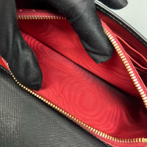 Prada Shoulder Bag Saffiano Calfskin Black