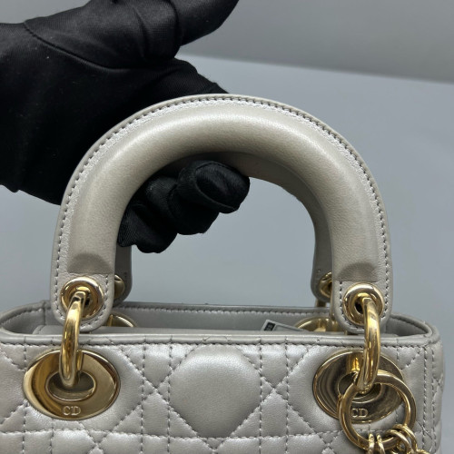 Dior Mini Lady Dior Calfskin Grey Dior Mini Lady Dior Calfskin Grey