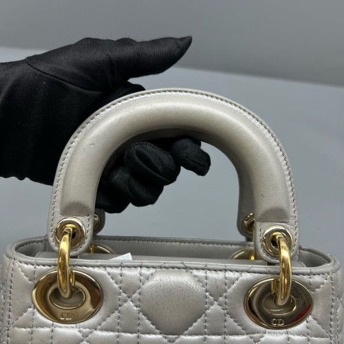 Dior Mini Lady Dior Calfskin Grey Dior Mini Lady Dior Calfskin Grey