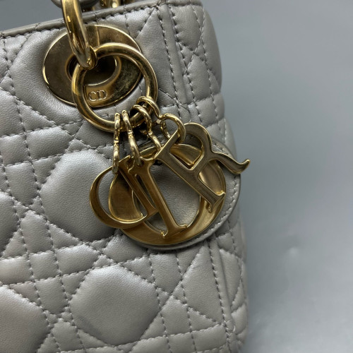 Dior Mini Lady Dior Calfskin Grey Dior Mini Lady Dior Calfskin Grey