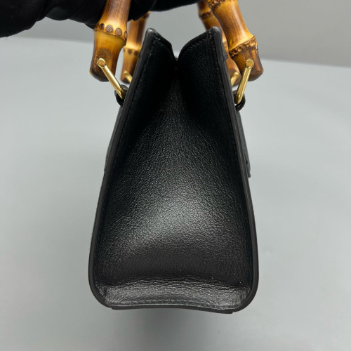 Gucci Bamboo Mini Diana Tote Bag Calfskin Black Gucci Bamboo Mini Diana Tote Bag Calfskin Black