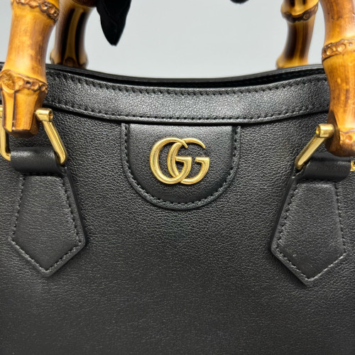 Gucci Bamboo Mini Diana Tote Bag Calfskin Black Gucci Bamboo Mini Diana Tote Bag Calfskin Black