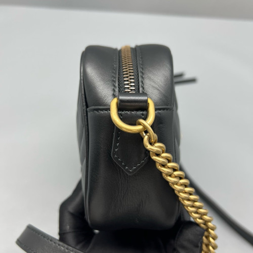 Gucci Mini GG Marmont Chain Shoulder Bag Calfskin Black Gucci Mini GG Marmont Chain Shoulder Bag Calfskin Black