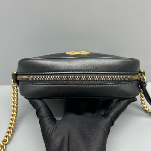 Gucci Mini GG Marmont Chain Shoulder Bag Calfskin Black Gucci Mini GG Marmont Chain Shoulder Bag Calfskin Black