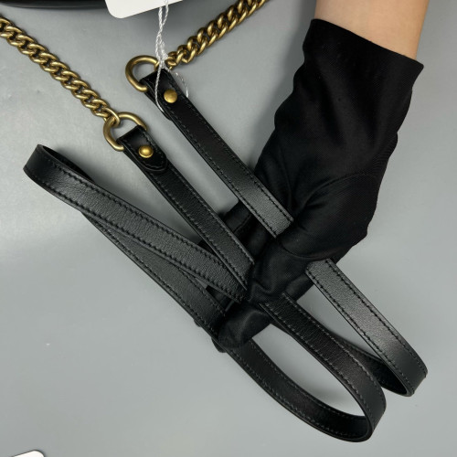 Gucci Mini GG Marmont Chain Shoulder Bag Calfskin Black Gucci Mini GG Marmont Chain Shoulder Bag Calfskin Black