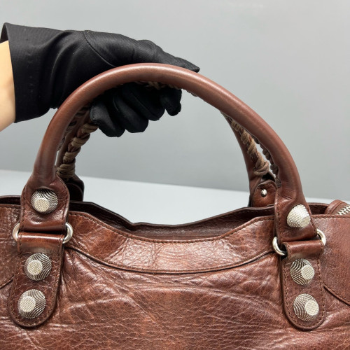 Balenciaga Medium City Arena Lambskin Brown