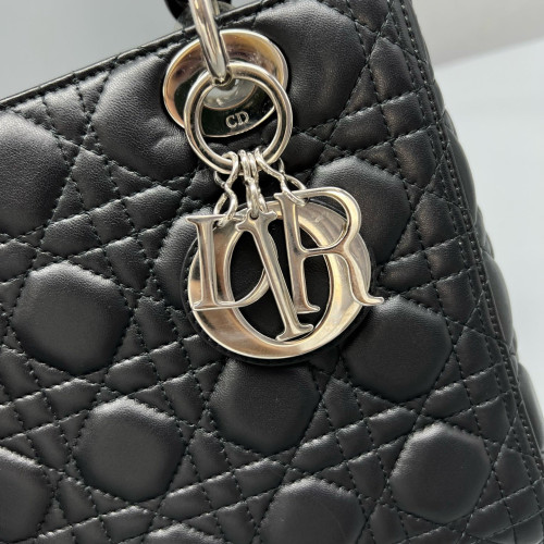 Dior Medium Lady Dior Calfskin Black