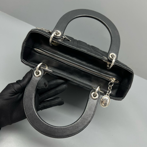 Dior Medium Lady Dior Calfskin Black