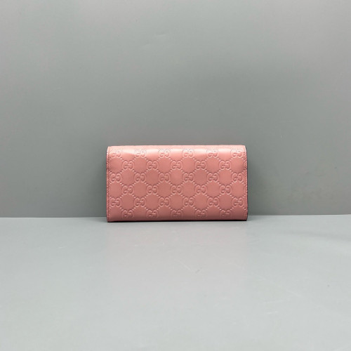 Gucci Padlock Continental Chain Wallet Guccissima Pink