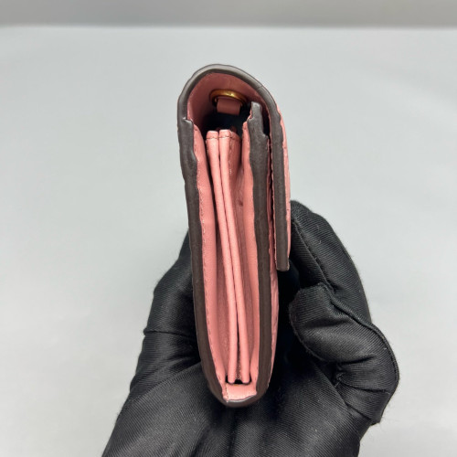 Gucci Padlock Continental Chain Wallet Guccissima Pink