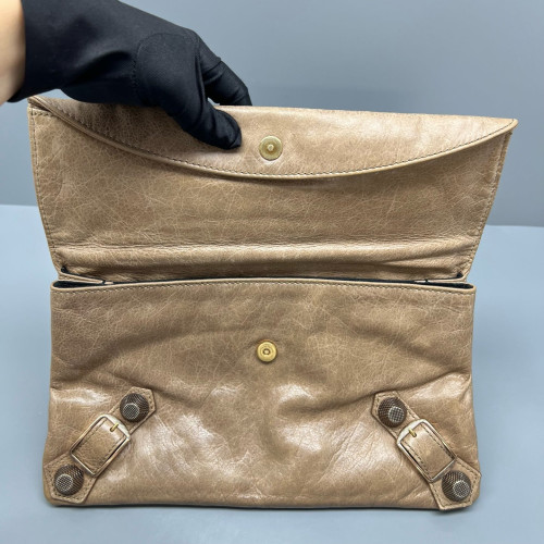 Balenciaga Clutch Arena Lambskin Brown