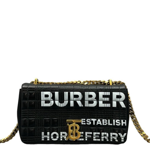 Burberry Small Lola Crossbody Bag Calfskin Black White Burberry Small Lola Crossbody Bag Calfskin Black White