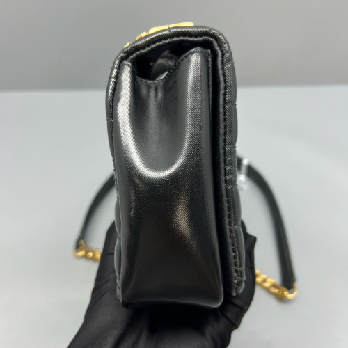 Burberry Small Lola Crossbody Bag Calfskin Black White Burberry Small Lola Crossbody Bag Calfskin Black White