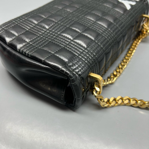 Burberry Small Lola Crossbody Bag Calfskin Black White Burberry Small Lola Crossbody Bag Calfskin Black White