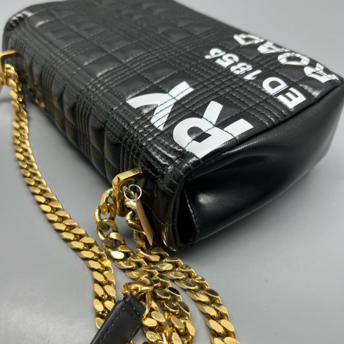 Burberry Small Lola Crossbody Bag Calfskin Black White Burberry Small Lola Crossbody Bag Calfskin Black White